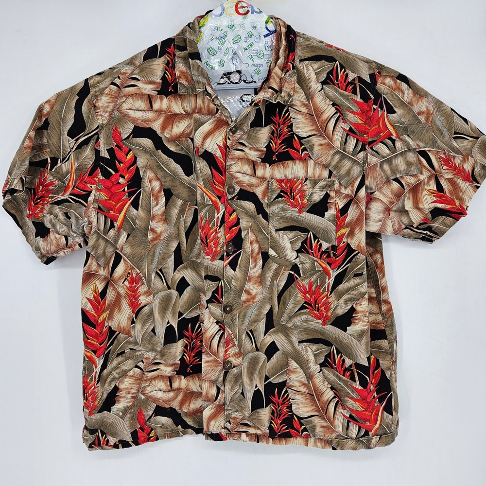 Toucan Dance Shirt Mens Extra Large Hawaiian Vintage‎ Short Sleeve Casual Floral